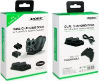 Зарядный набор 4 в 1 для XBOX ONE (DOBE): Зарядная станция/ 2 акк. 300 mAh/ кабель (Чёрный)(TYX-532)[Б/У XBOX ONE]