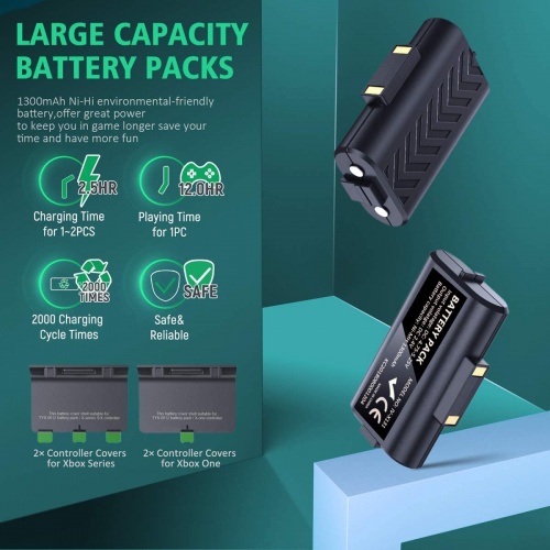 Зарядная станция Xbox Series S/X - Xbox One Charging Dock + 2 АКБ 1300 mAh Black IV-X131 OIVO