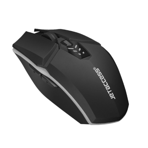 Беспроводная оптическая мышь JETACCESS OM-U58G черно-серая (800/1200/1600dpi, 6 кнопок, USB)